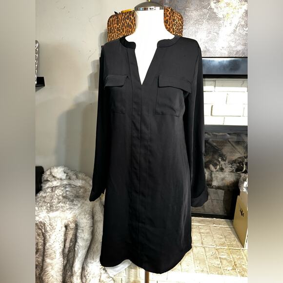 ADRIENNE VITTADINI BlackShirt Shift Dress Size 2 - Picture 1 of 10